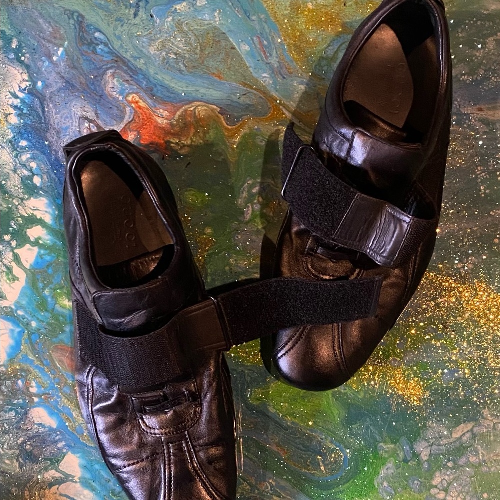Vintage GUCCI Men's Black Leather Shoes SIZE 10 D - Picture 8 of 12